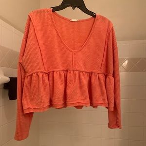 Altar’d State Orange Long Sleeve Top Size S